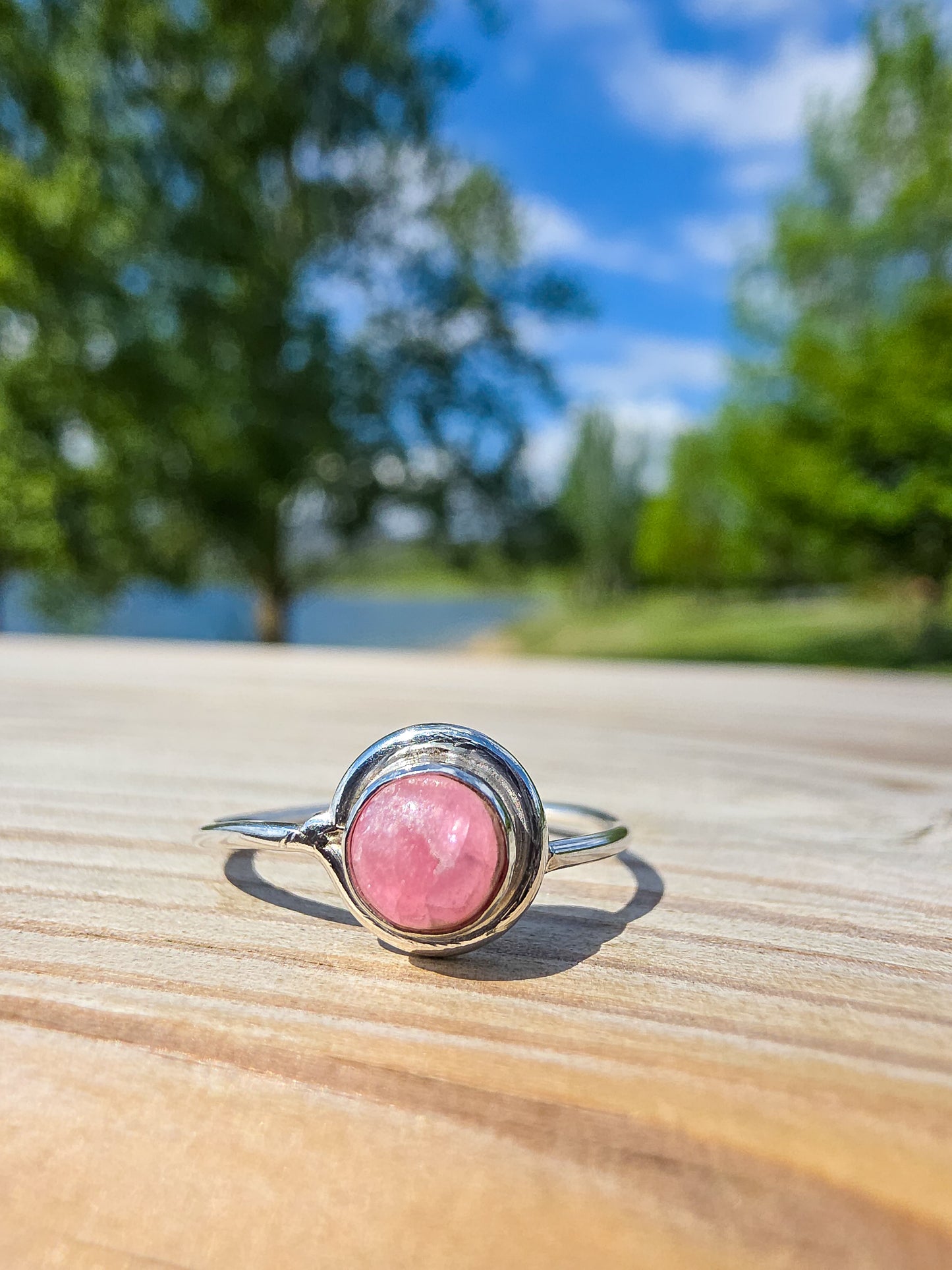 ANILLO DE RODOCROSITA EN PLATA | AJUSTABLE
