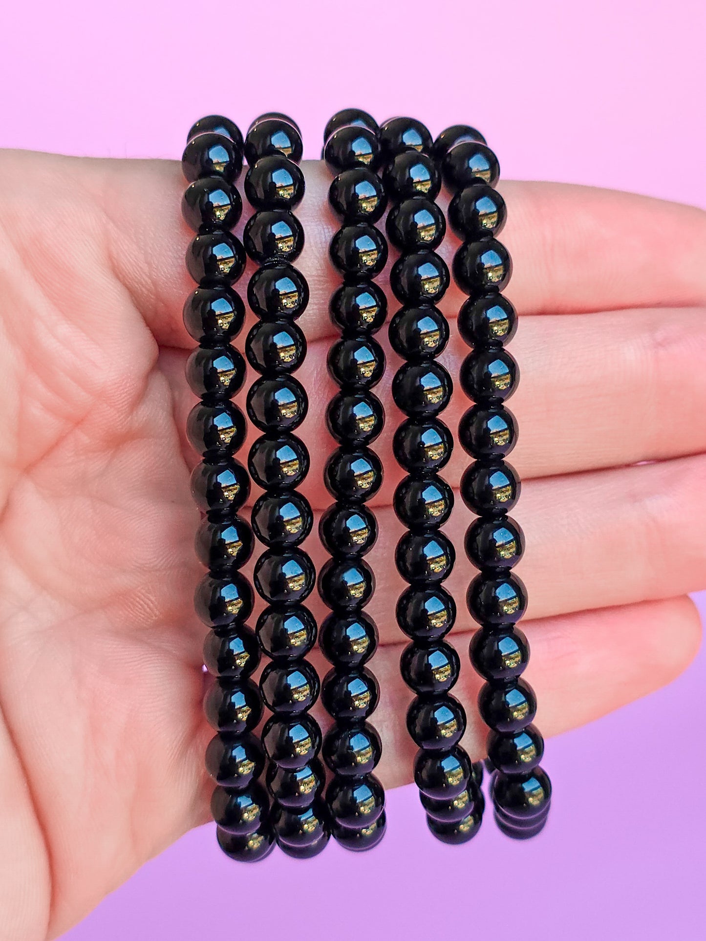 PULSERA DE TURMALINA NEGRA CALIDAD EXTRA 6MM