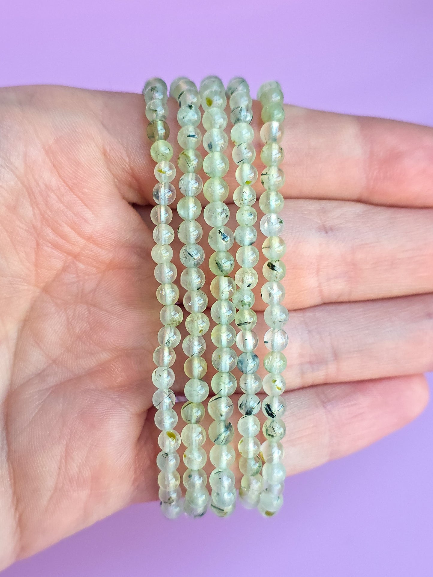 PULSERA DE PREHNITA 4MM