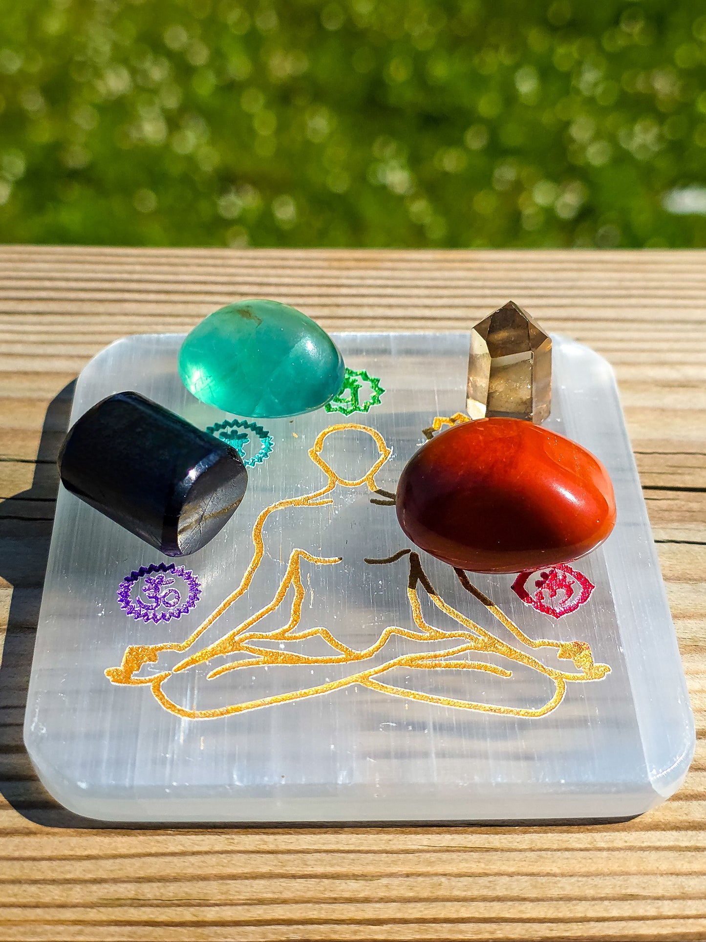 PLACA DE SELENITA 7 CHAKRAS