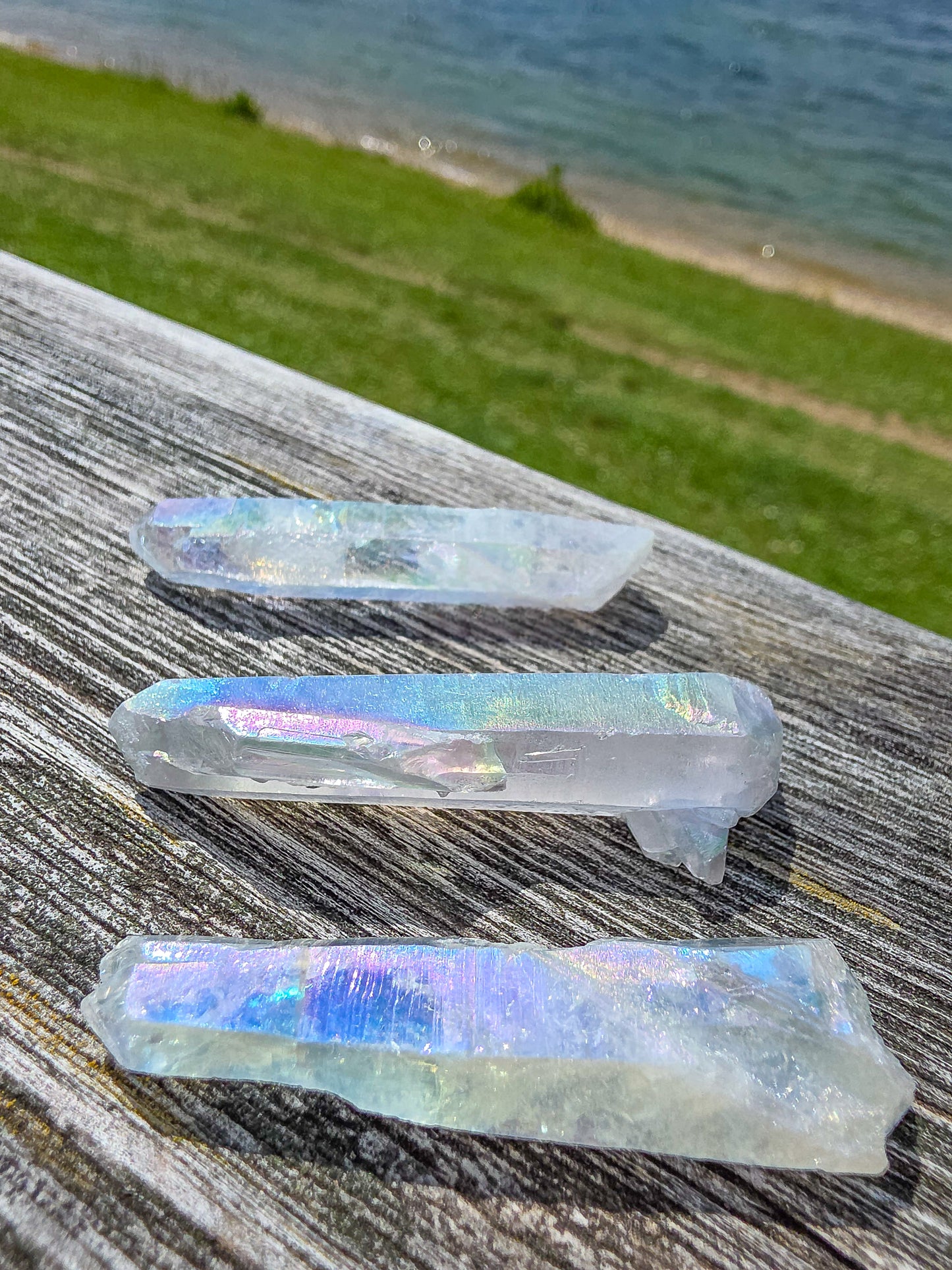 PUNTA DE CUARZO AQUA AURA HIELO CALIDAD EXTRA