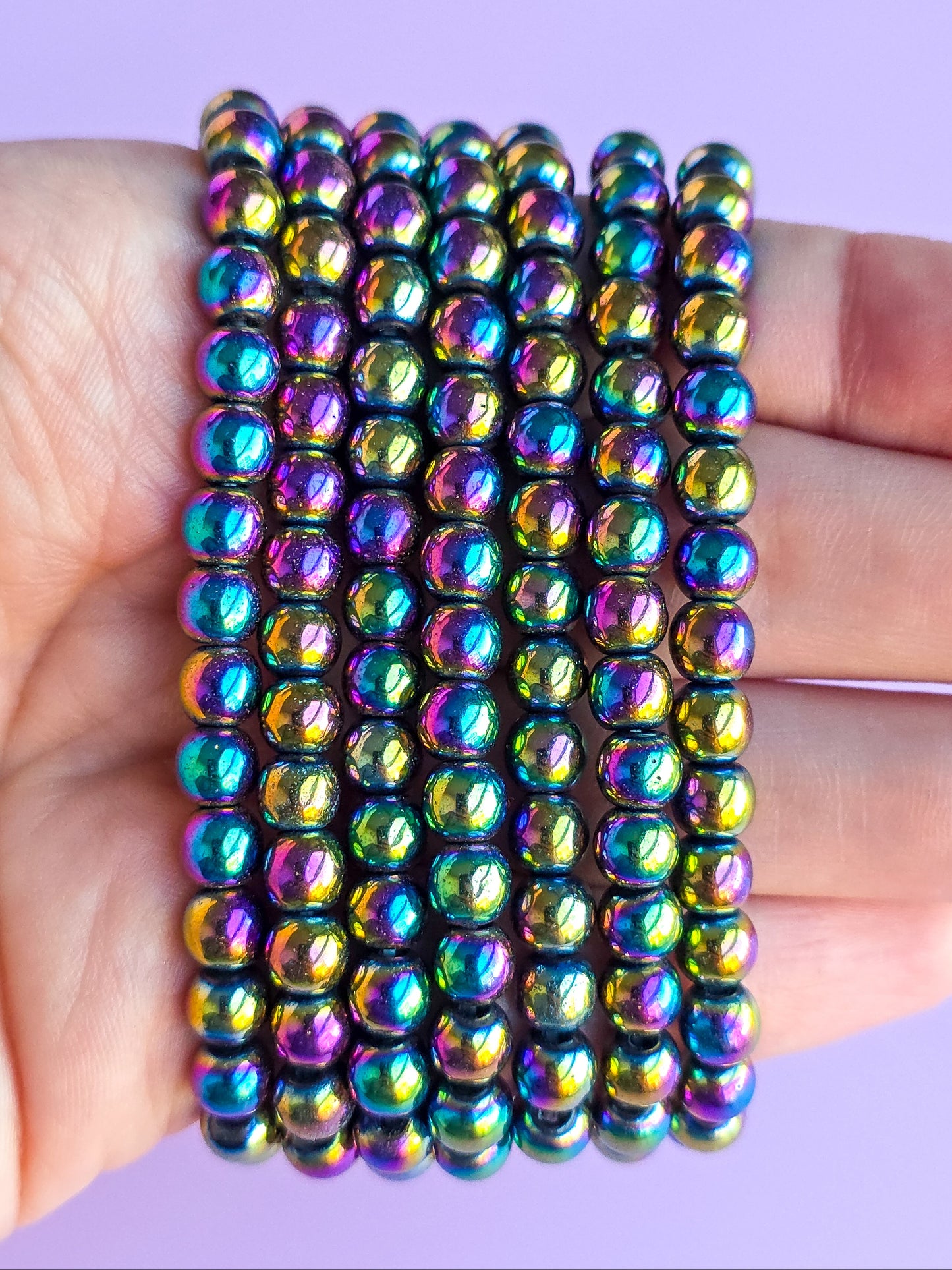 PULSERA DE HEMATITA ARCOÍRIS 6MM