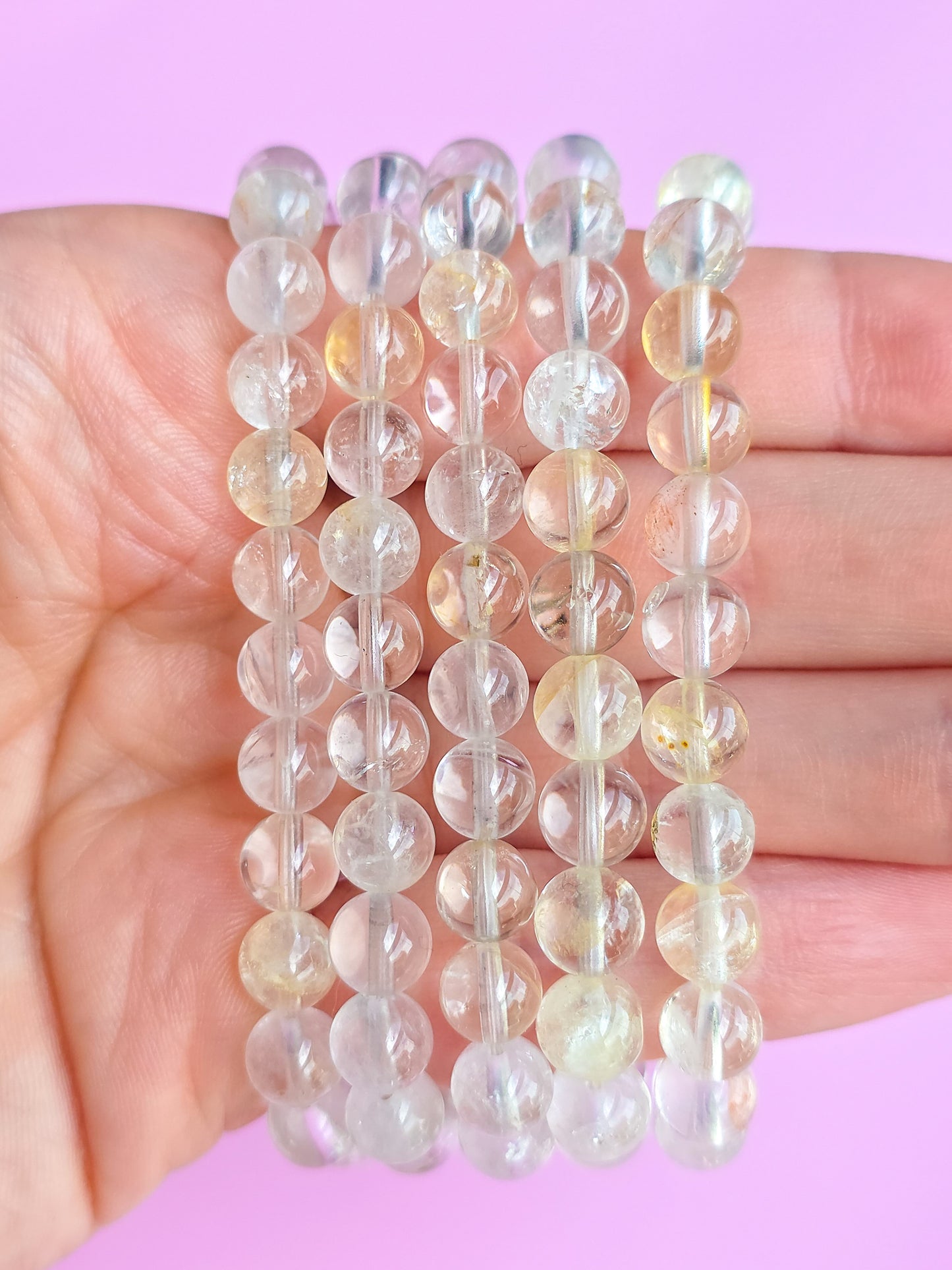 PULSERA DE CUARZO FANTASMA CALIDAD EXTRA 7MM