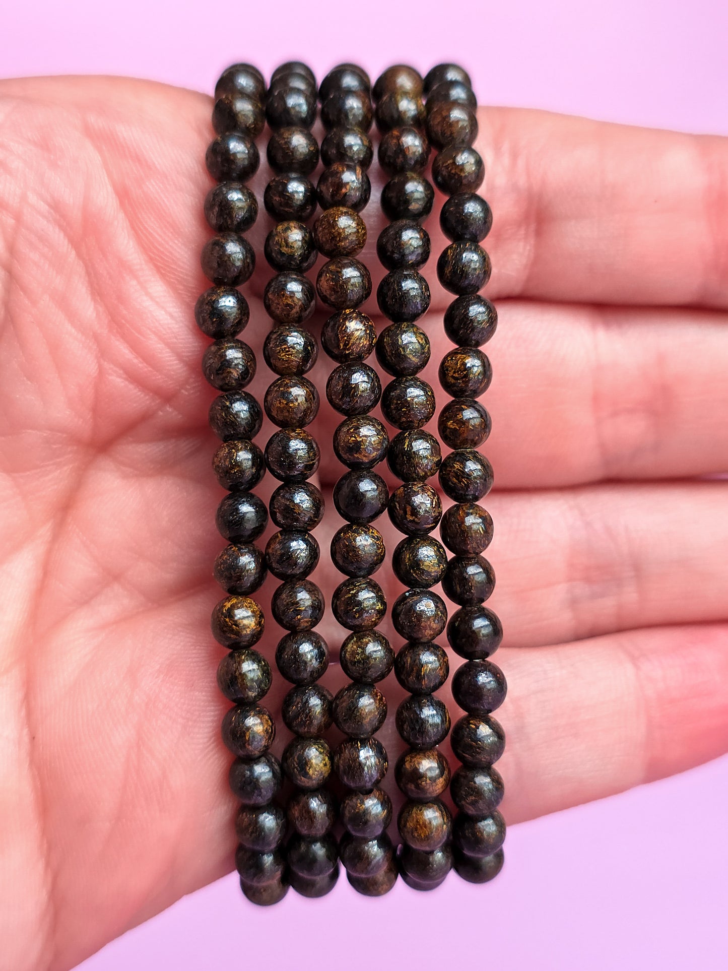 PULSERA DE BRONCITA CALIDAD EXTRA 4MM