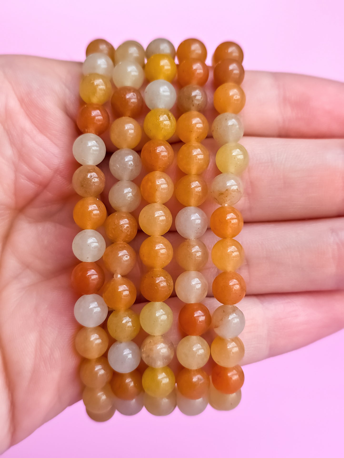 PULSERA DE AVENTURINA NARANJA 6MM