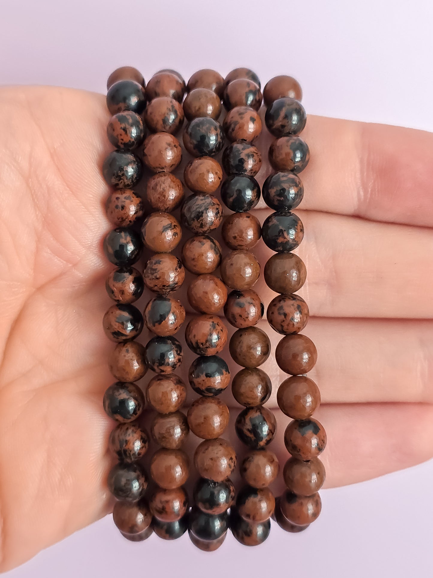 PULSERA DE OBSIDIANA CAOBA 6MM
