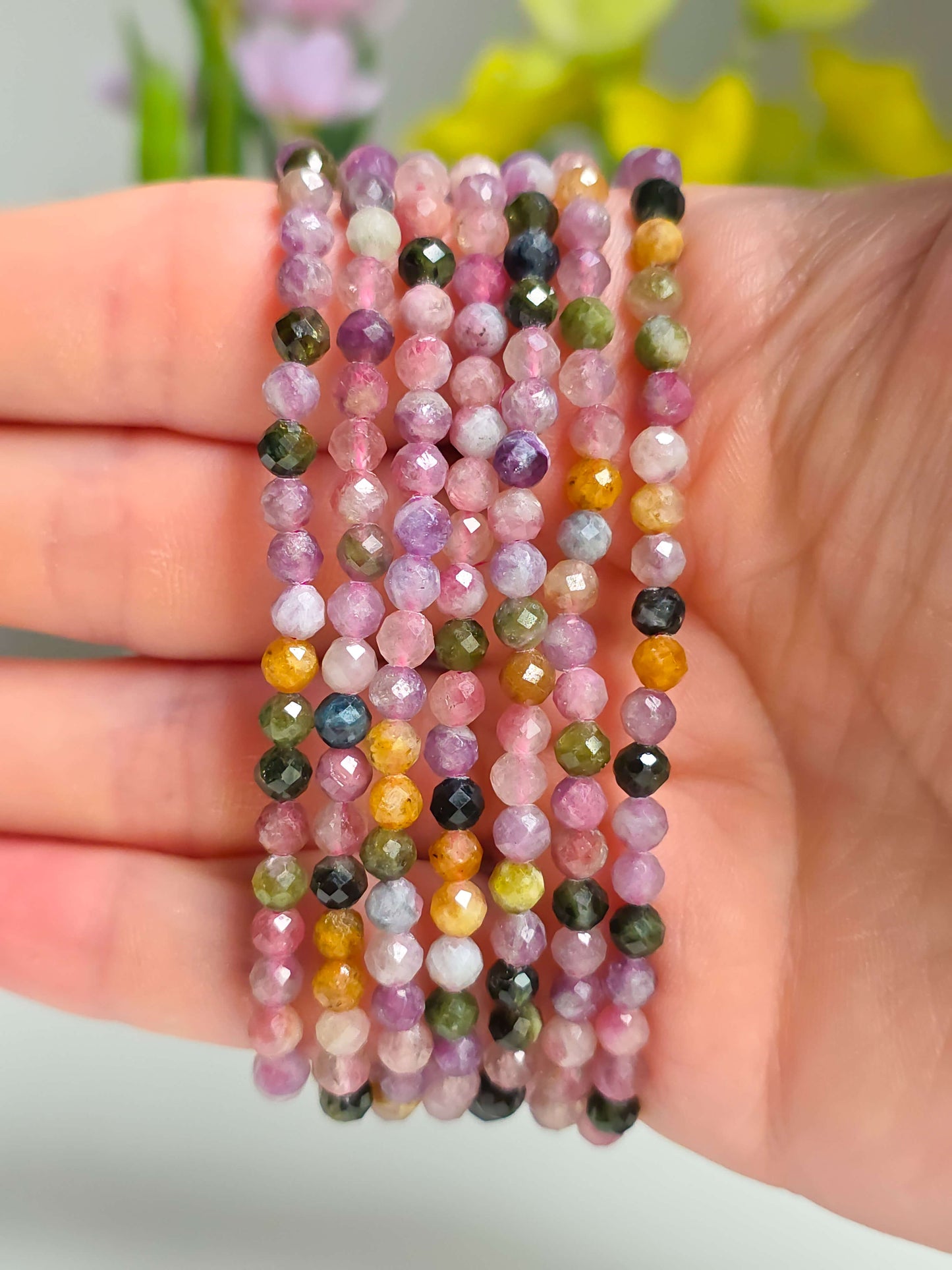 PULSERA DE PIEDRA UNICORNIO FACETADA 4MM