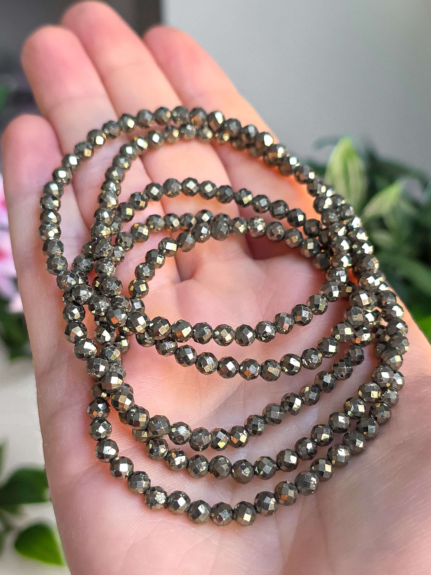 PULSERA DE PIRITA FACETADA CALIDAD EXTRA 4MM | ABUNDANCIA Y MANIFESTACIÓN