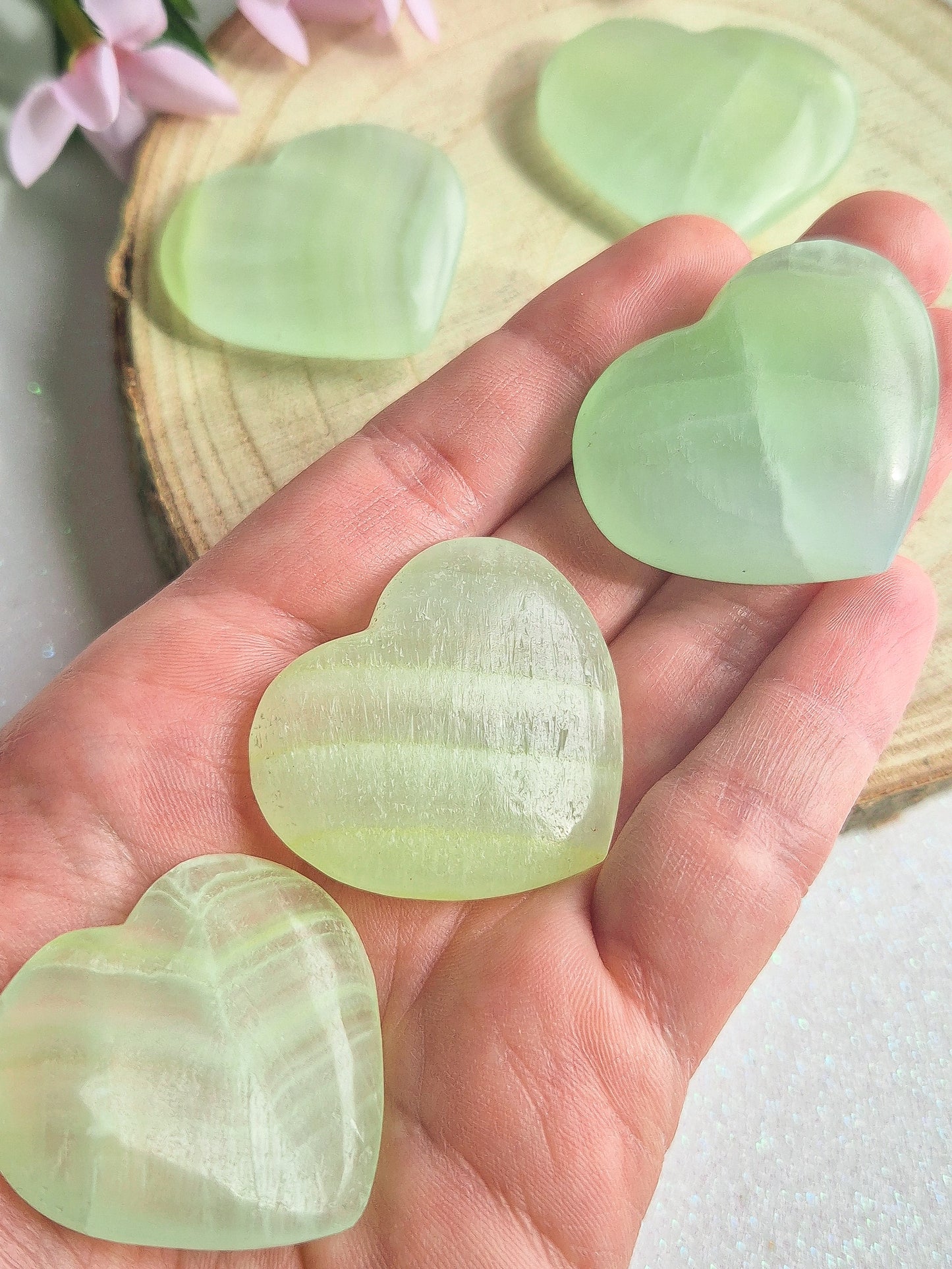 CORAZÓN DE CALCITA PISTACHO
