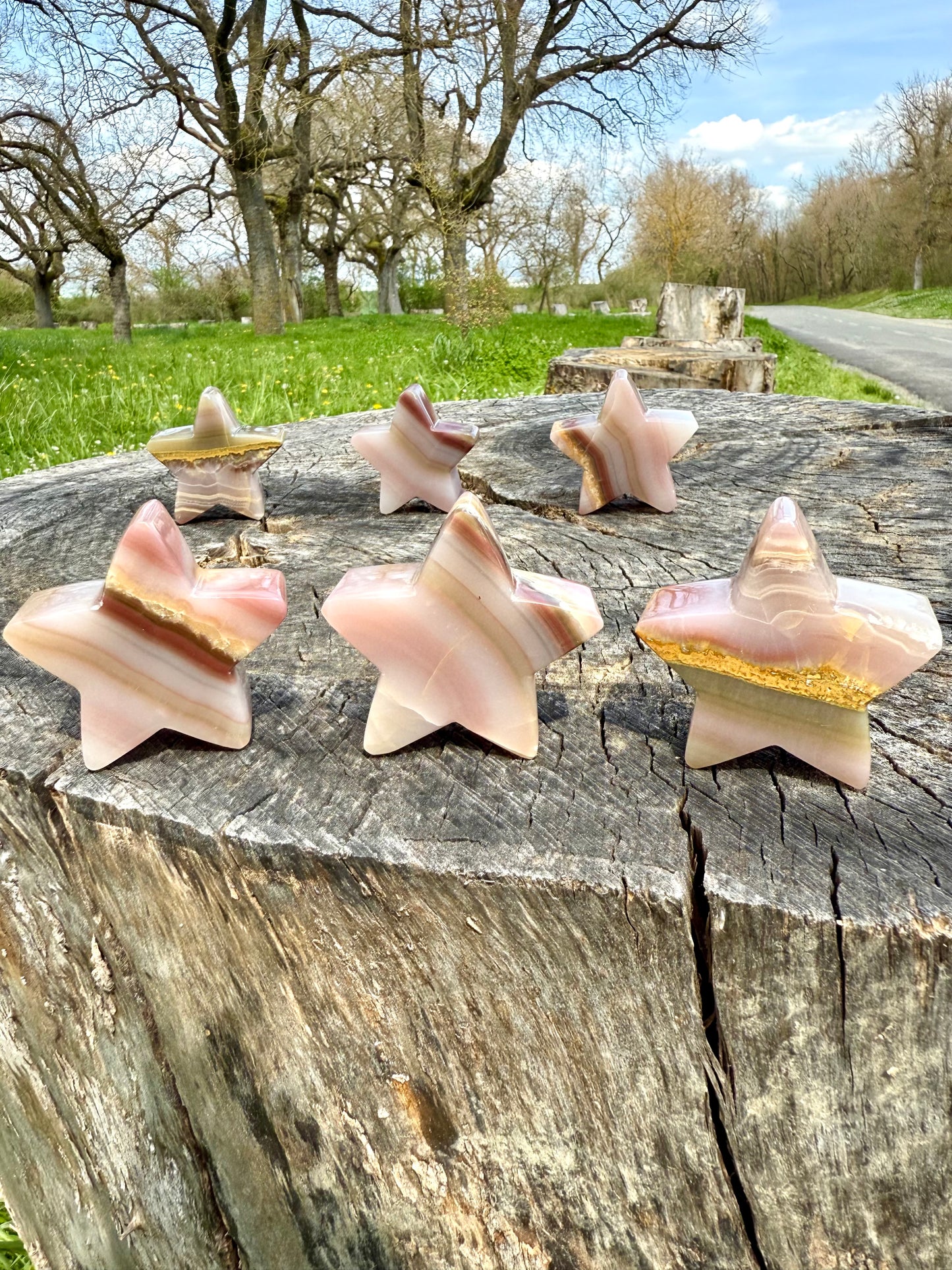 ESTRELLA DE ÓNIX BANDEADO ROSA