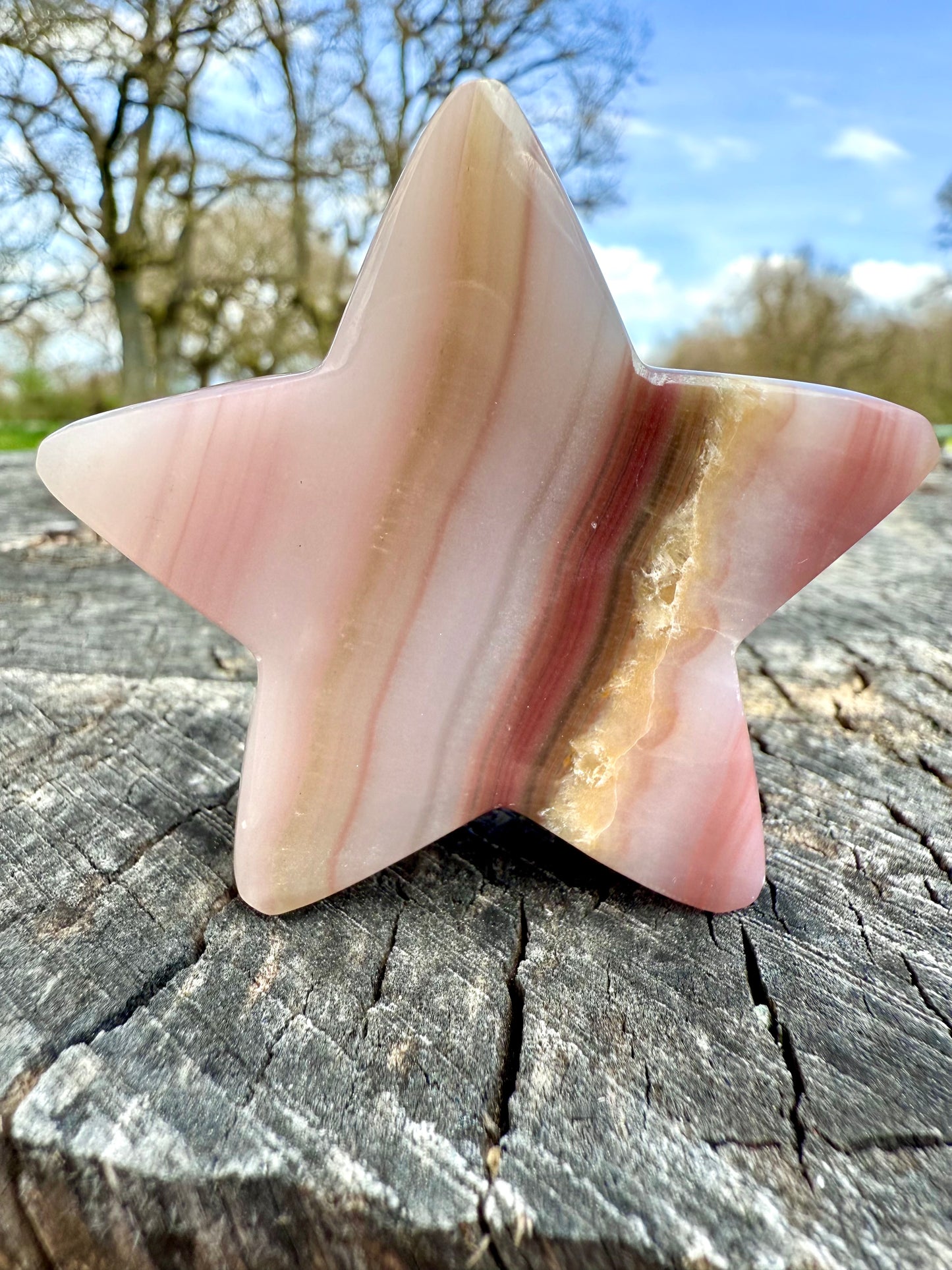 ESTRELLA DE ÓNIX BANDEADO ROSA