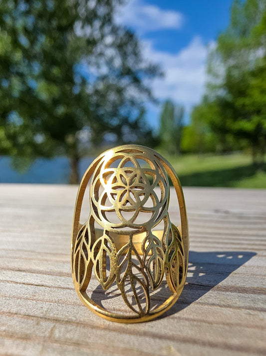 ANILLO ACERO INOXIDABLE CHAPADO EN ORO | ATRAPASUEÑOS | AJUSTABLE