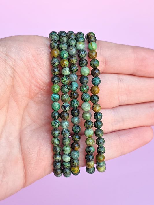 PULSERA DE TURQUESA AFRICANA 4MM