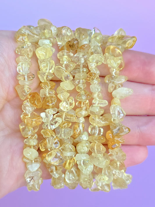 PULSERA CHIPS DE CITRINO NATURAL