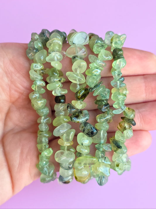 PULSERA CHIPS DE PREHNITA