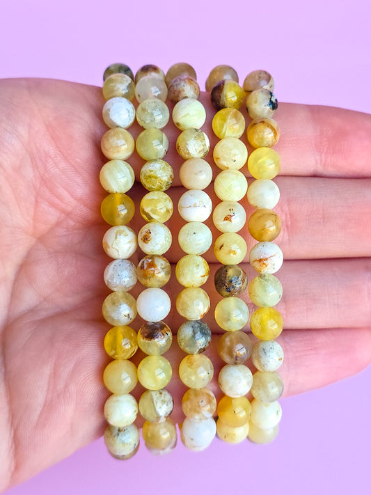 PULSERA DE ÓPALO AMARILLO 6MM
