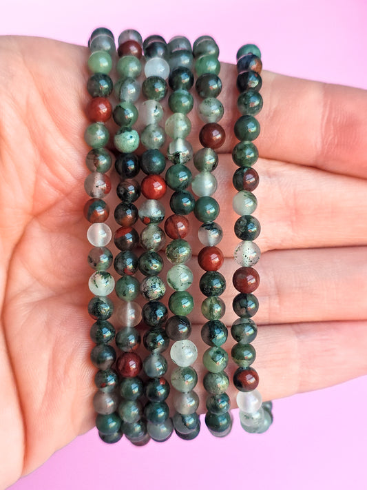 PULSERA DE JASPE SANGRE DE DRAGÓN AFRICANO 4MM