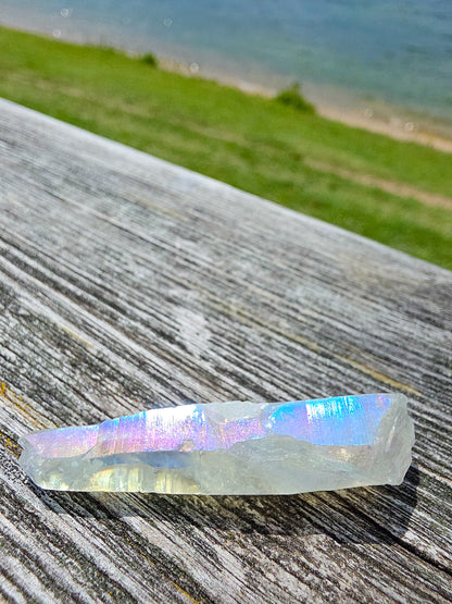 PUNTA DE CUARZO AQUA AURA HIELO CALIDAD EXTRA
