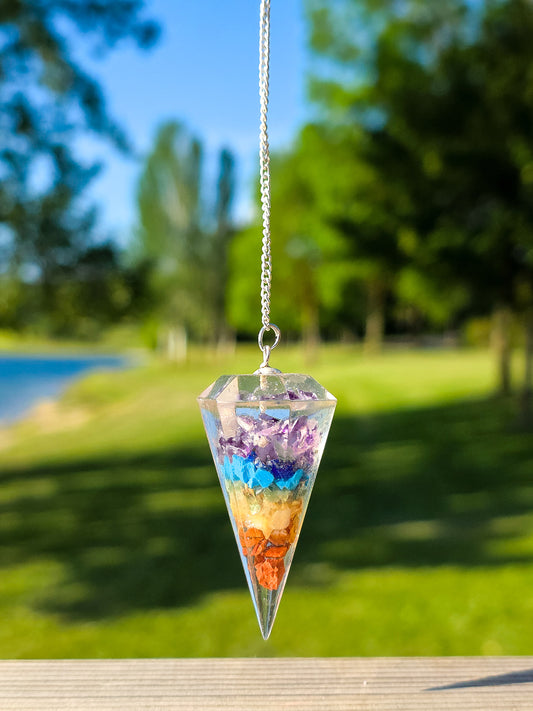 PÉNDULO ORGONITA 7 CHAKRAS CALIDAD EXTRA