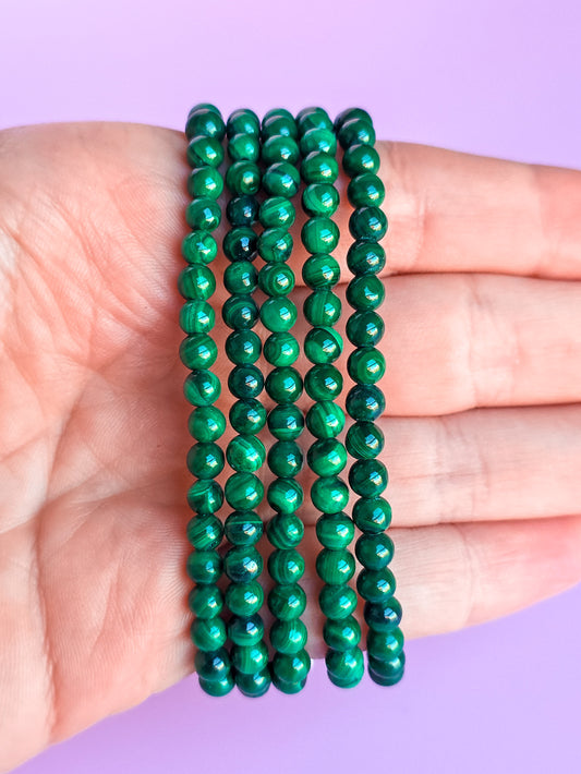 PULSERA DE MALAQUITA CALIDAD EXTRA 4MM