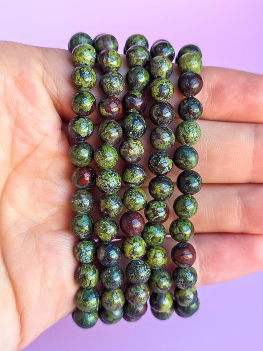 PULSERA DE JASPE SANGRE DE DRAGÓN 6MM
