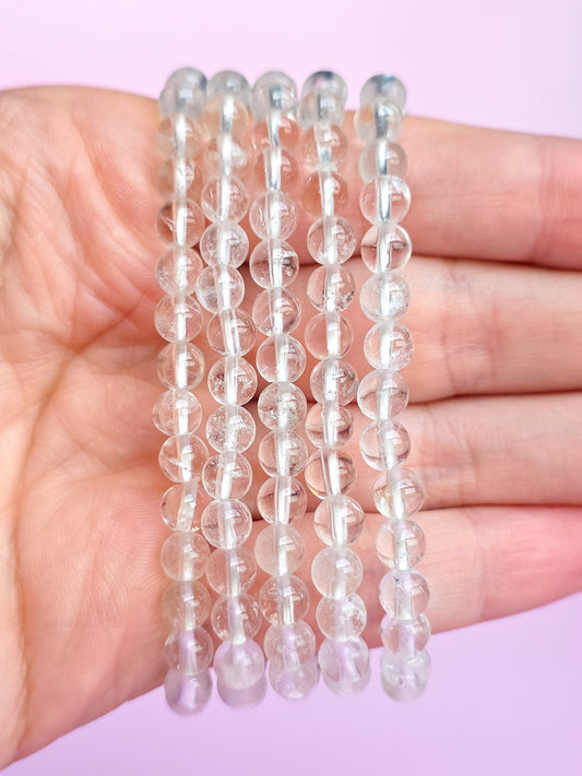 PULSERA DE CUARZO TRANSPARENTE CALIDAD EXTRA 6MM