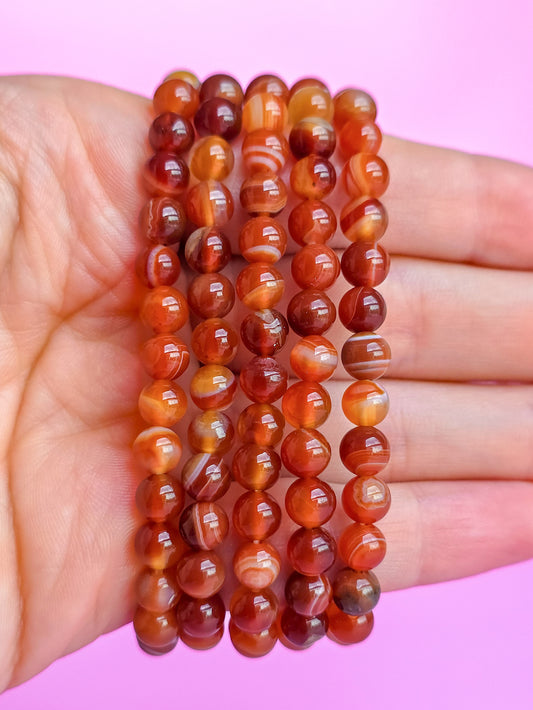 PULSERA DE CORNALINA 6MM