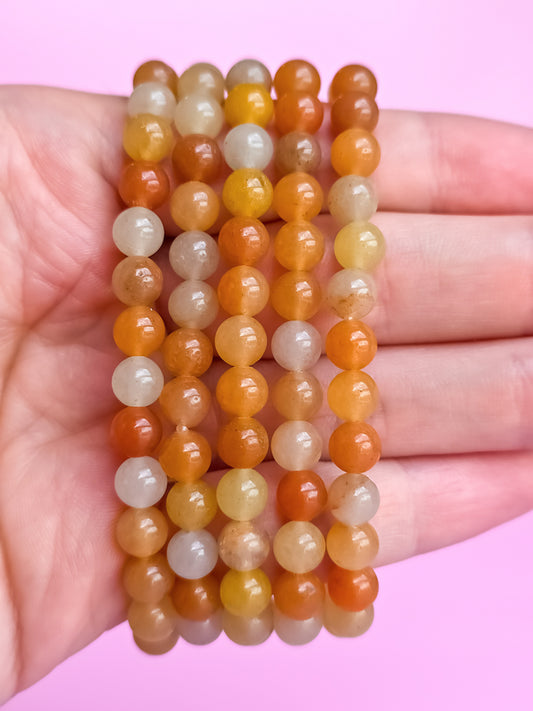 PULSERA DE AVENTURINA NARANJA 6MM