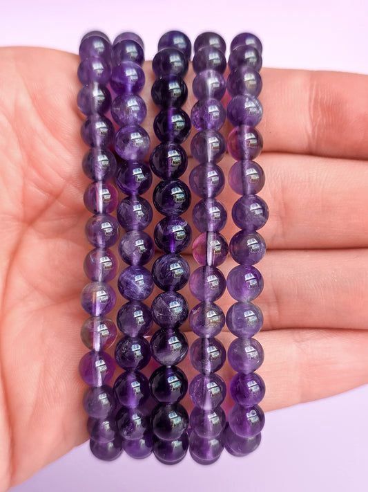 PULSERA DE AMATISTA 6MM