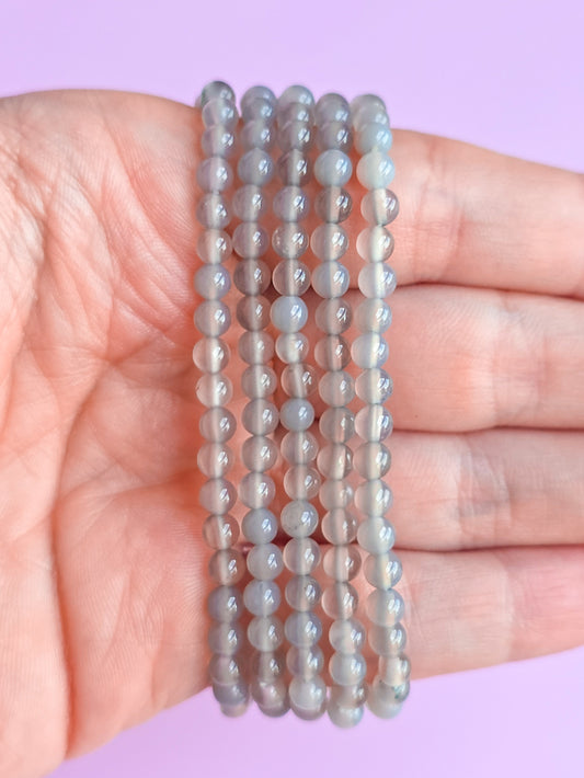 PULSERA DE ÁGATA GRIS 4MM