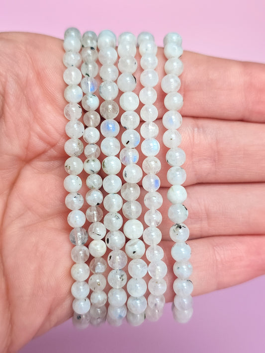 PULSERA DE LABRADORITA BLANCA 4MM