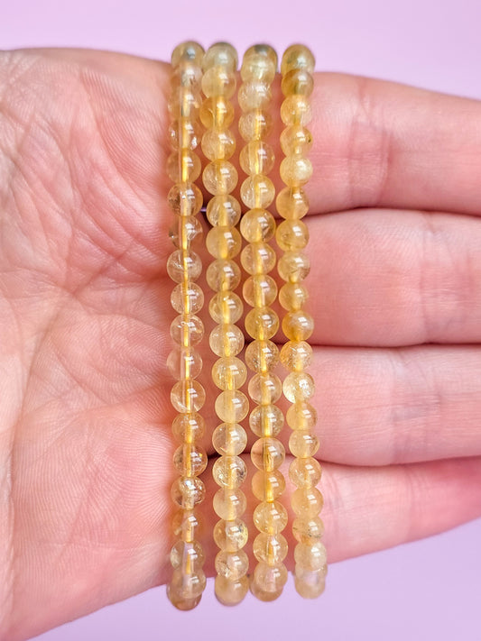 PULSERA DE CITRINO NATURAL 4MM