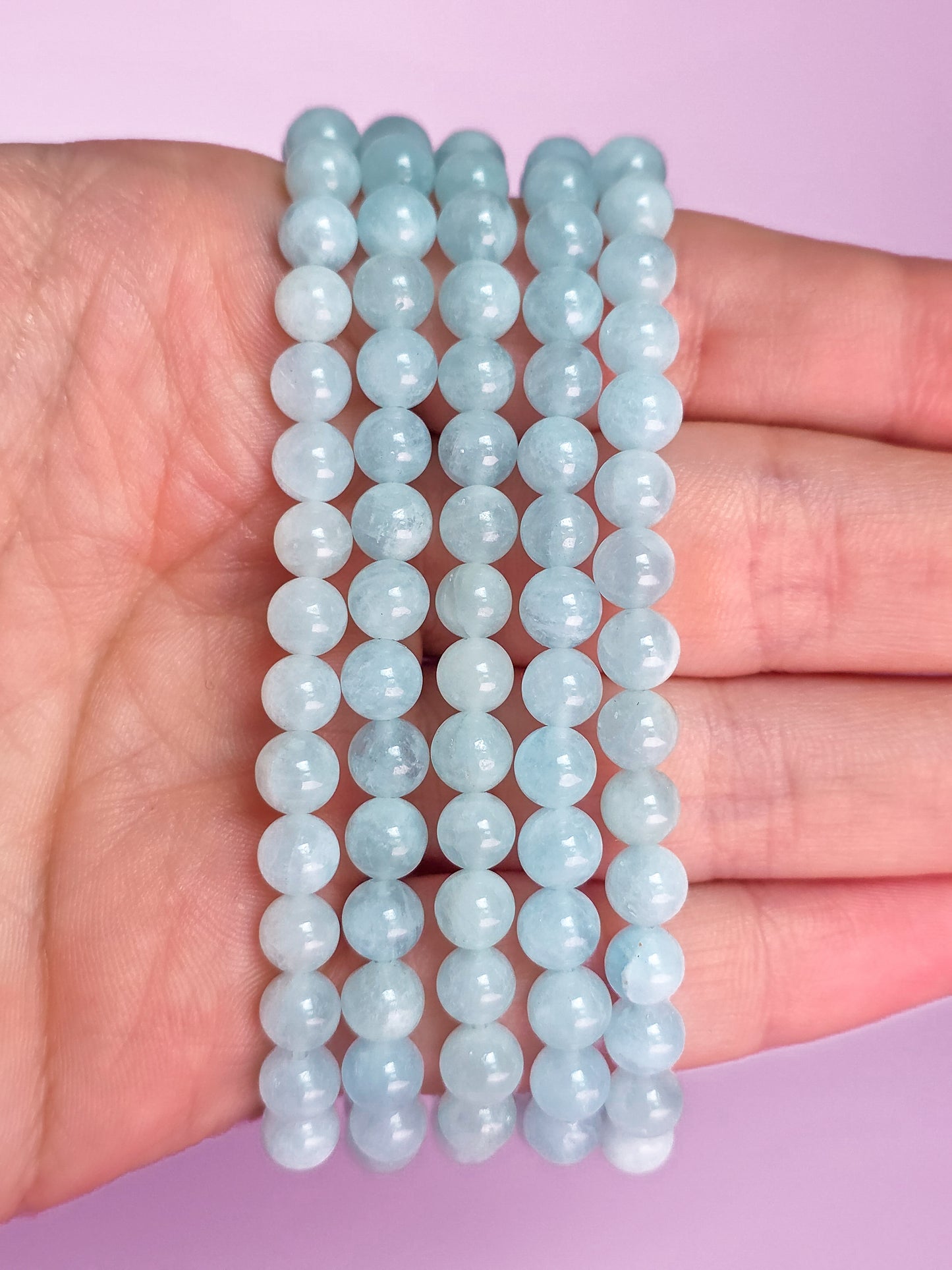 PULSERA DE AGUAMARINA 6MM