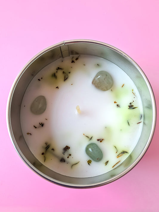 VELA "BUENA SUERTE" AVENTURINA VERDE + PACHULI | GREEN TEA