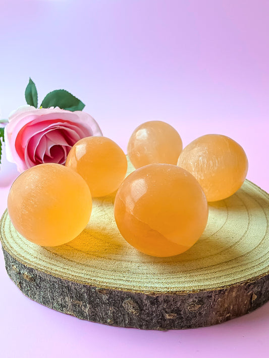 ESFERA DE SELENITA NARANJA CALIDAD SUPER EXTRA