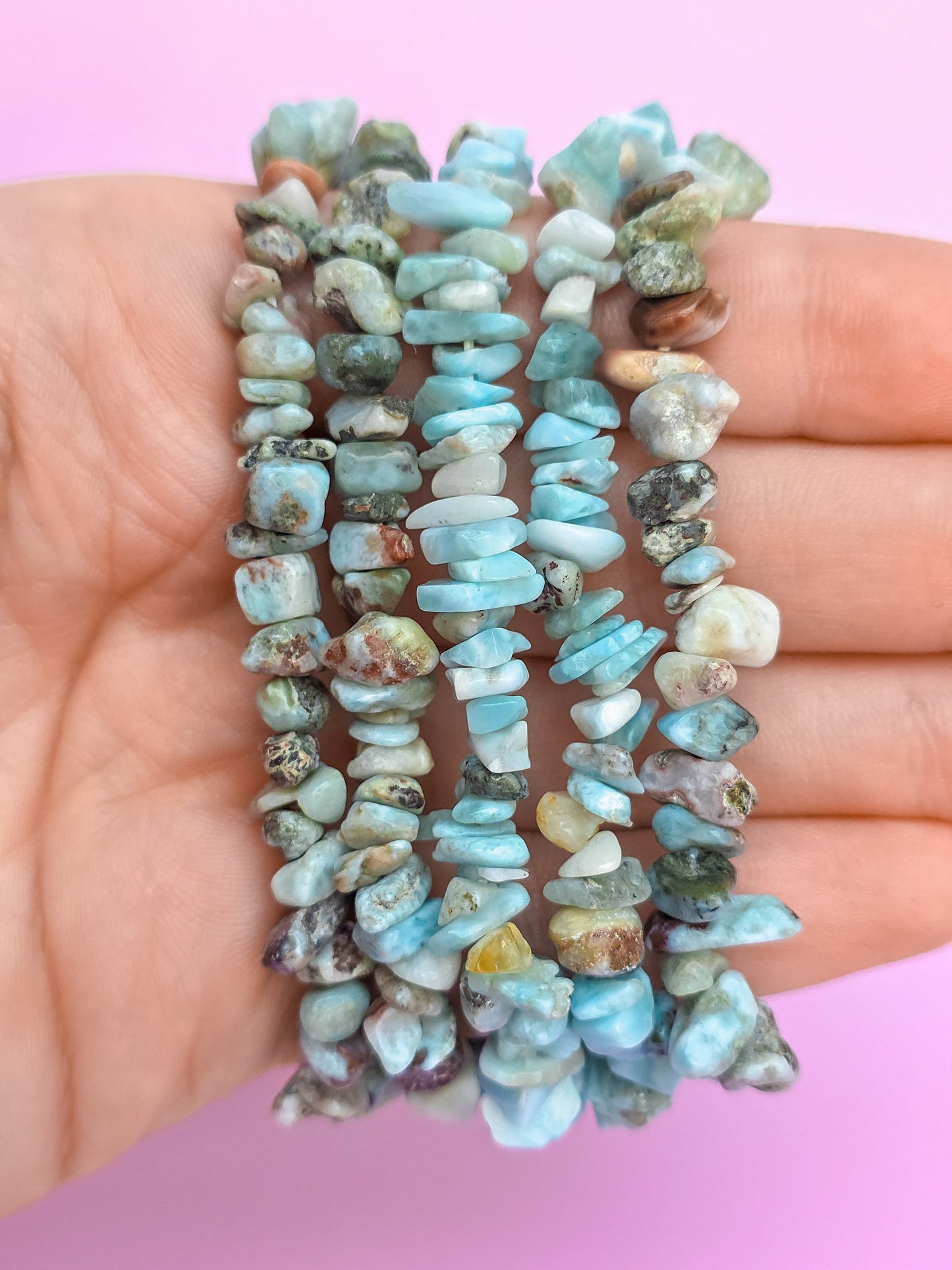 PULSERA CHIPS DE LARIMAR