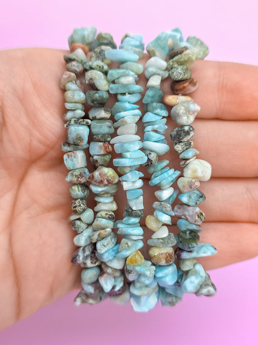 PULSERA CHIPS DE LARIMAR