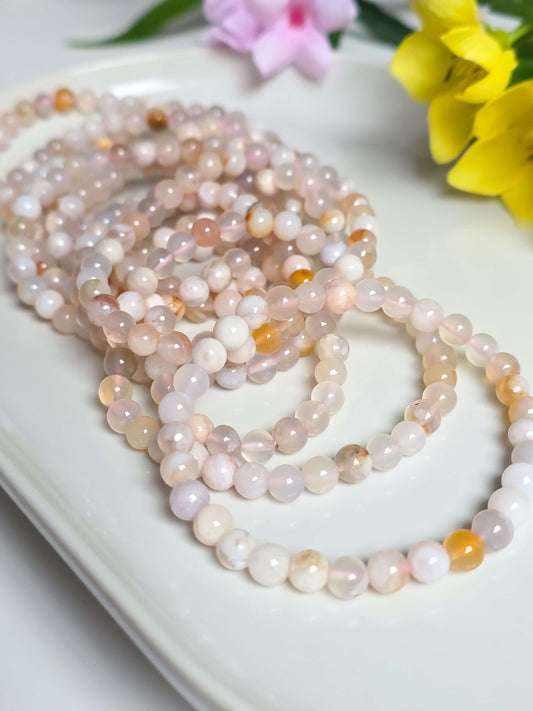 PULSERA DE ÁGATA SAKURA | FLOR DE CEREZO 6MM