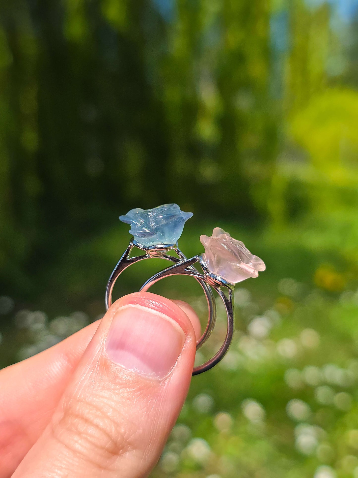 ANILLO FLOR DE FLUORITA | AJUSTABLE