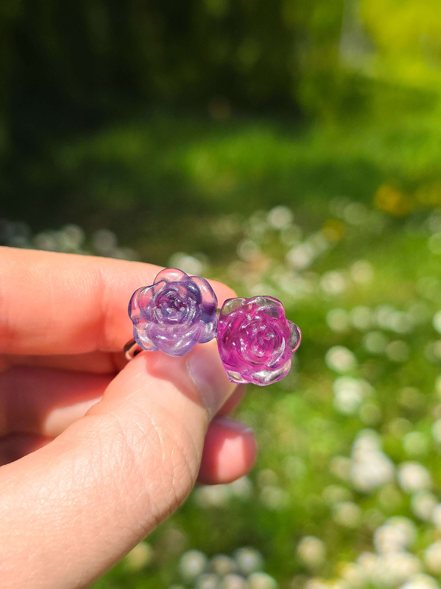 ANILLO FLOR DE FLUORITA | AJUSTABLE