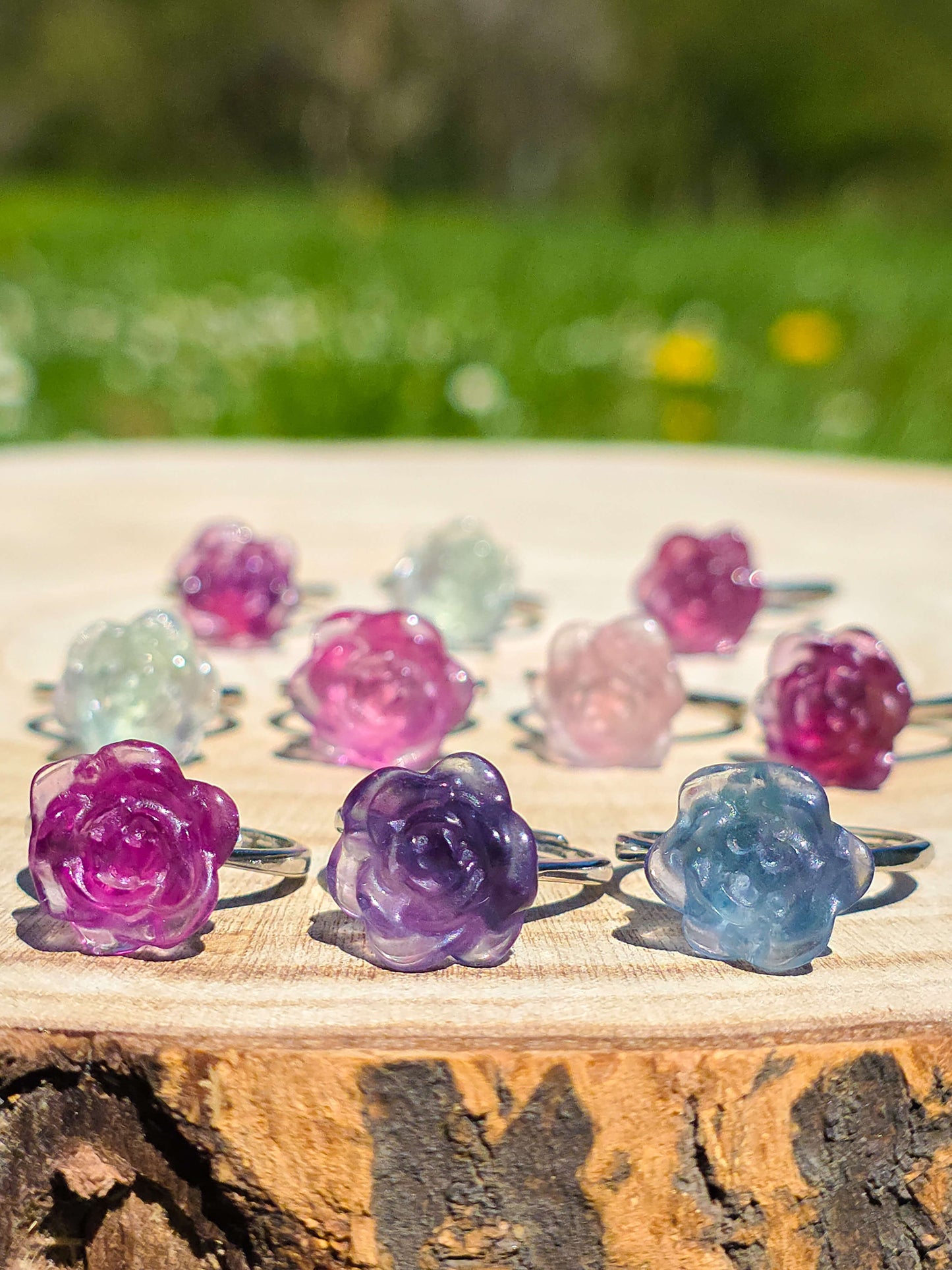 ANILLO FLOR DE FLUORITA | AJUSTABLE