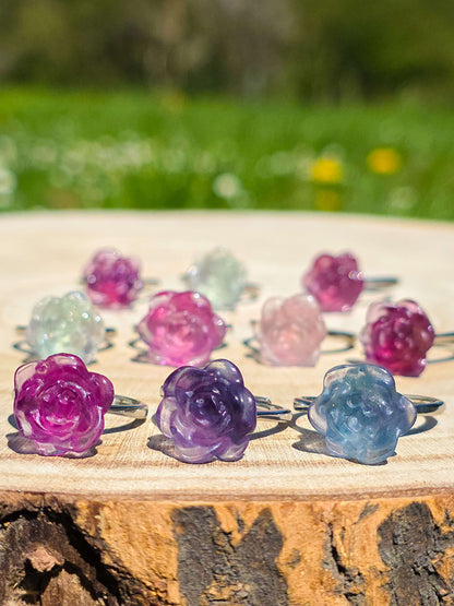 ANILLO FLOR DE FLUORITA | AJUSTABLE