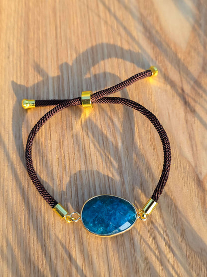 PULSERA DE CORDÓN AJUSTABLE APATITO AZUL