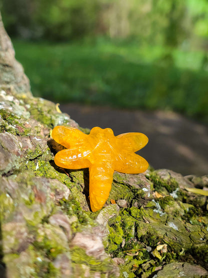 LIBÉLULA DE CUARZO SANADOR DORADO