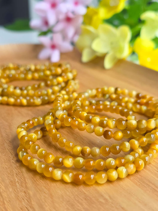 PULSERA DE OJO DE TIGRE DORADO CALIDAD EXTRA 4MM | ABUNDANCIA Y ABRECAMINOS
