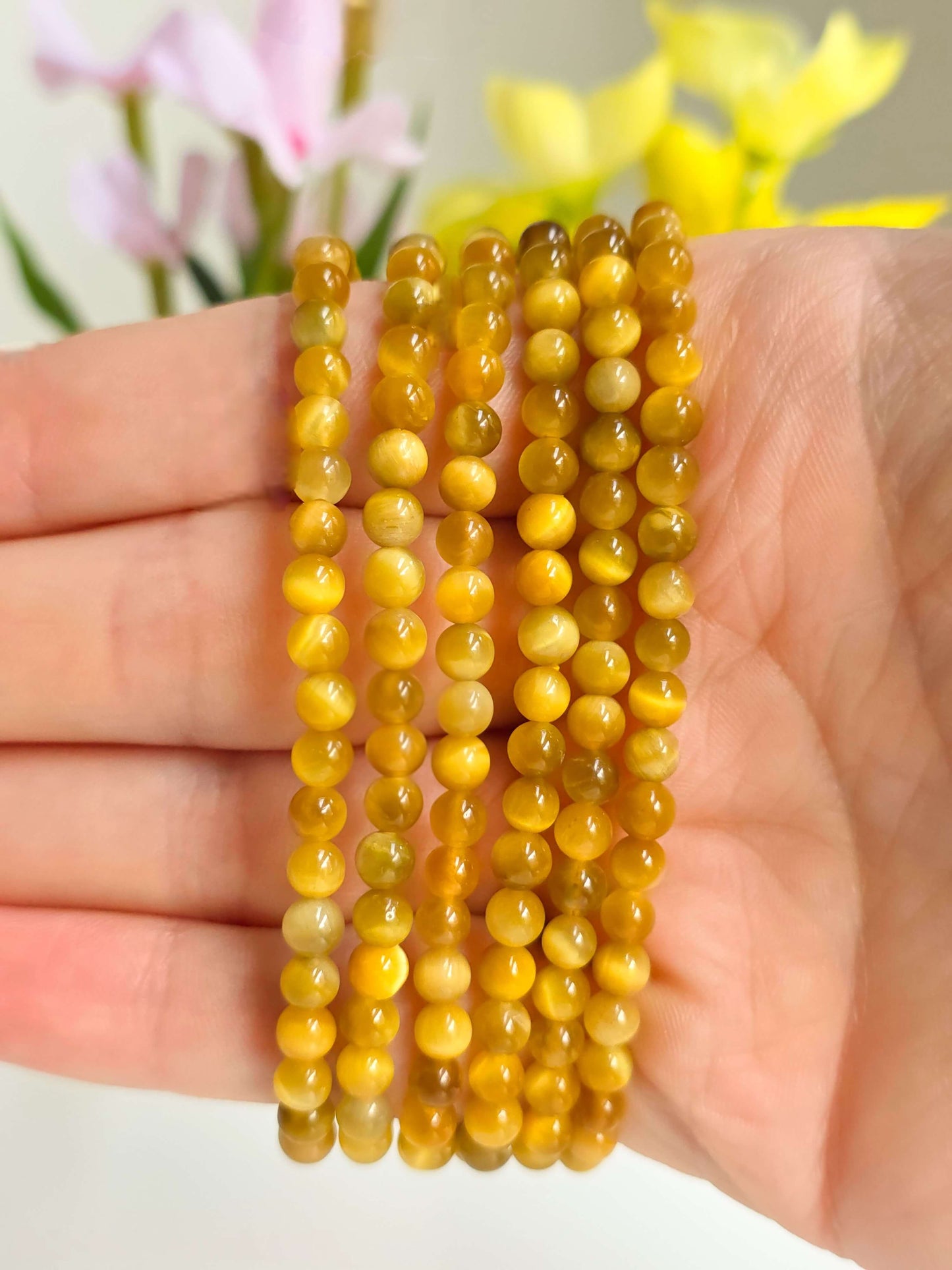 PULSERA DE OJO DE TIGRE DORADO CALIDAD EXTRA 4MM | ABUNDANCIA Y ABRECAMINOS