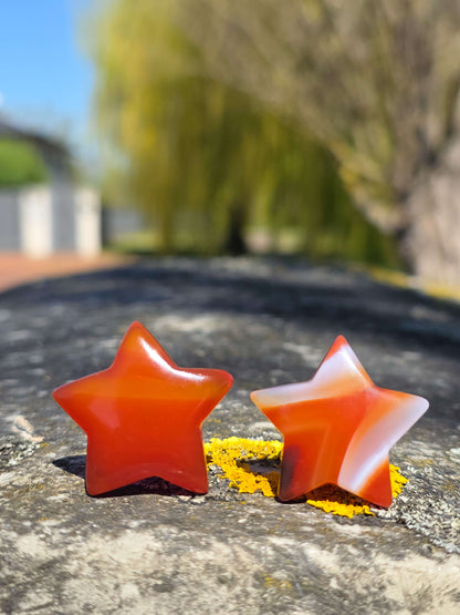 CLIP ESTRELLA DE CORNALINA PARA EL COCHE