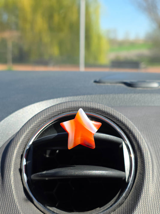 CLIP ESTRELLA DE CORNALINA PARA EL COCHE