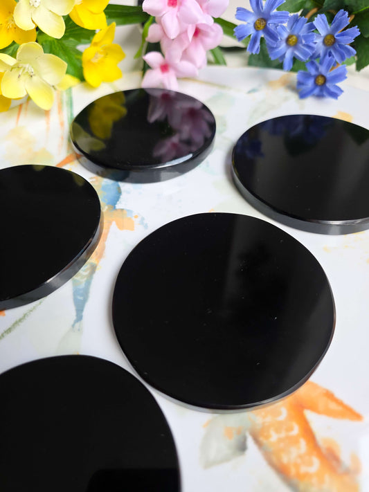 ESPEJO DE OBSIDIANA NEGRA 8CM