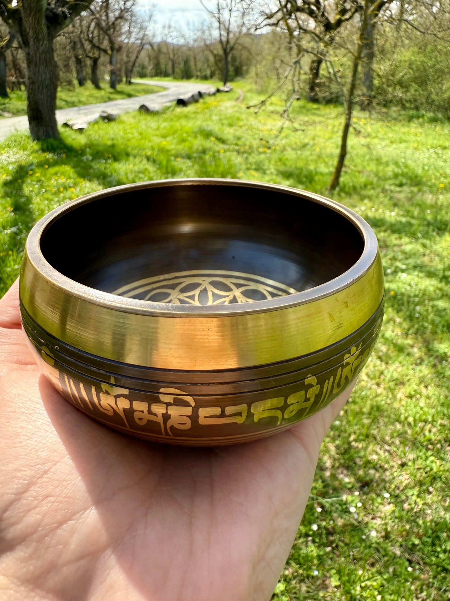 CUENCO TIBETANO FLOR DE LA VIDA DE 5 METALES
